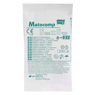 Марлевый тампон, 17 нитей, 8 слоев, Matocomp 5x5 см, 3 шт - Долговечный!