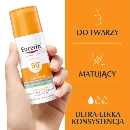 Eucerin Sun Oil Control, ультралегкий ел-захисний крем для шкіри з недосконалостями, SPF 50+, 50 мл: ціни та характеристики