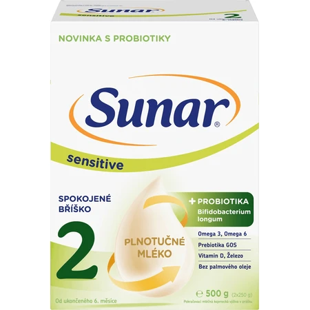 Sunar Sensitive 2 последующее грудное молоко 500 г: цены и характеристики