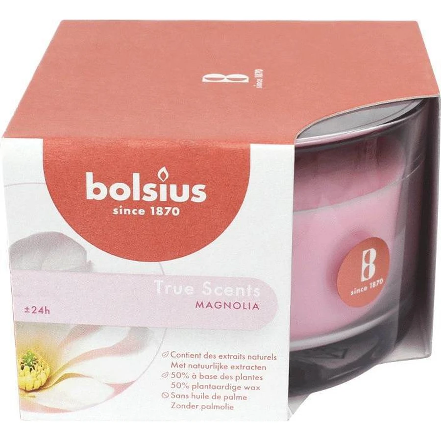 Bolsius Aromatic 2.0 Glass 90x63mm Magnolia, ароматическая свеча 1×1 шт, ароматическая свеча: цены и характеристики
