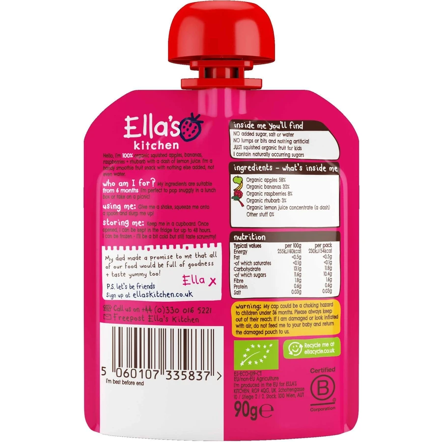 Ella's Kitchen BIO Pink One фруктовый смузи с осушенными фруктами 5 x 90 г: цены и характеристики