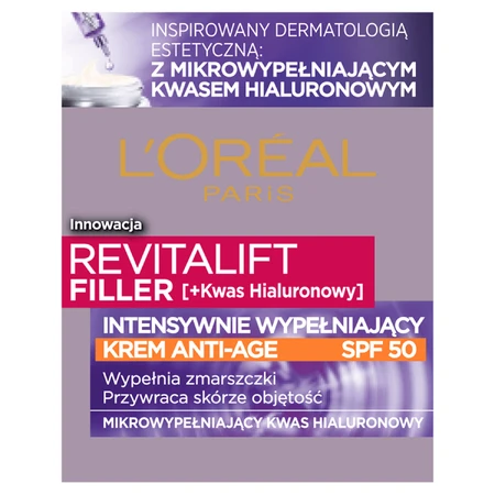L Oreal Paris Revitalift Filler [HA] SPF50 Интенсивный антивозрастной крем для лица, 50 мл: цены и характеристики