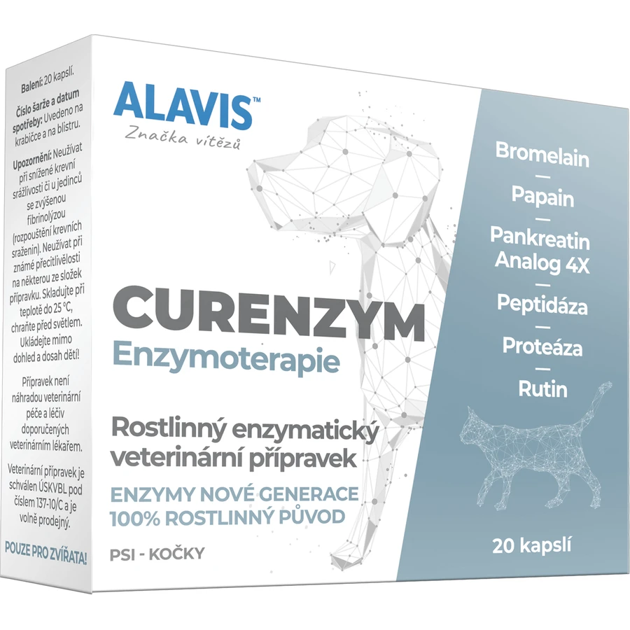 Alavis CURENZYM ENZYMOTHERAPY для собак и мака 20 капсул: цены и характеристики