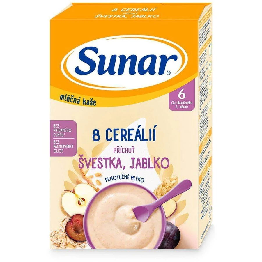 Sunar mliena kaa с 8 злаками слива, яблоко 210 г: цены и характеристики