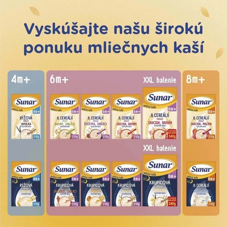 Sunar mliena kaa с 8 злаками слива, яблоко 210 г: цены и характеристики