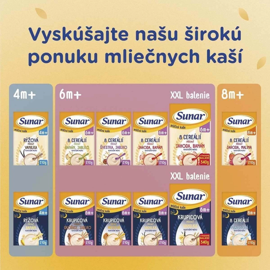 Sunar mliena kaa с 8 злаками слива, яблоко 210 г: цены и характеристики