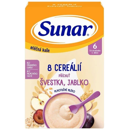 Sunar mliena kaa с 8 злаками слива, яблоко 210 г: цены и характеристики