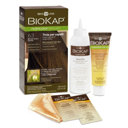 Biokap Nutricolor Delicato, краска для волос, 6.3 темно-золотистый блондин, 140 мл: цены и характеристики