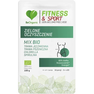 BeOrganic Green Cleansing BIO Fitness & Sport MIX Bio (ячменная трава, пшеничная трава, спирулина, хлорелла) 100 гр.