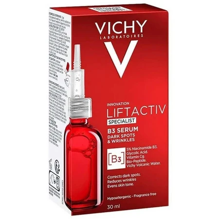 Vichy, Liftactiv Specialist B3 Сироватка для зменшення гіперпігментації та зморшок з 5% ніацинамідом, 30 мл: ціни та характеристики
