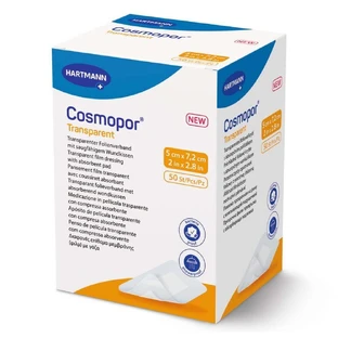 Прозорий пластир зі стерильним компресом Cosmopor Transparent 901051, 5 см х 7,2 см, 50 штук, Hartmann