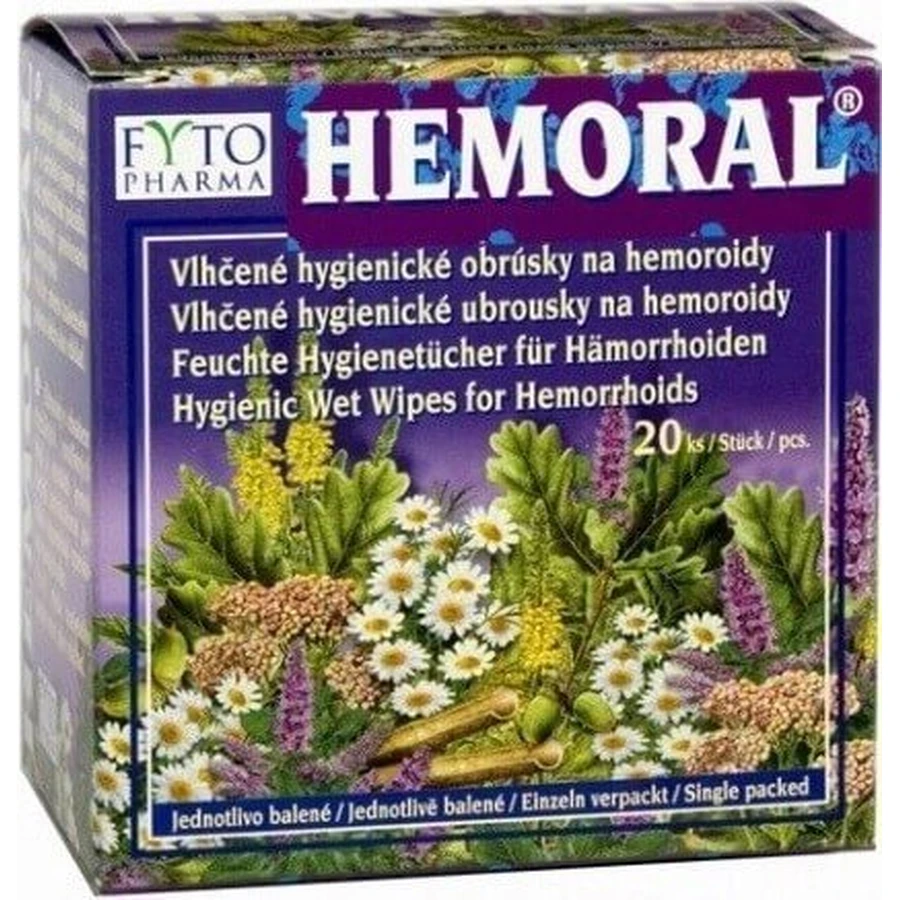 FYTO HEMORAL влажные салфетки 1×20 шт, влажные салфетки: цены и характеристики