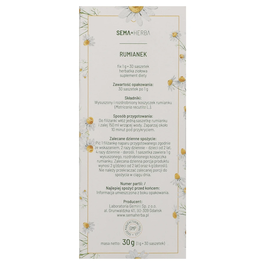 SEMA Herba Chamomile Fix, 1 г x 30 саше: цены и характеристики