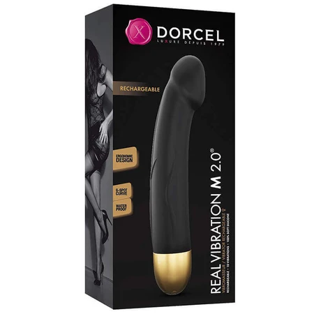 Dorcel Real Vibration M 2.0, реалістичний вібратор, чорно-золотий: ціни та характеристики