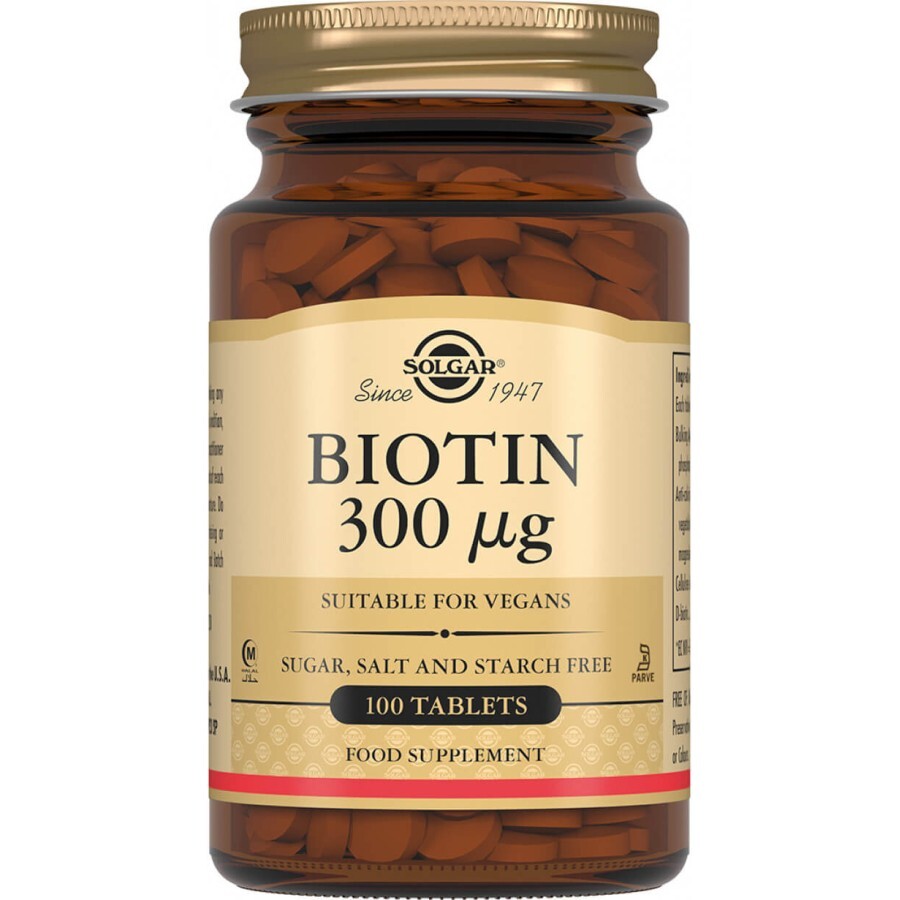 Biotin 300 МСG Solgar таблетки, №100: ціни та характеристики