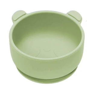 Силиконовая миска с присоской Мишка, 6 месяцев+, Raw Green, Appekids