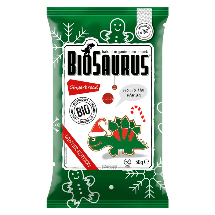 Еко снеки зі смаком імбирного пряника, Winter Edition Biosaurus, 50 г, Mc Lloyd's: ціни та характеристики