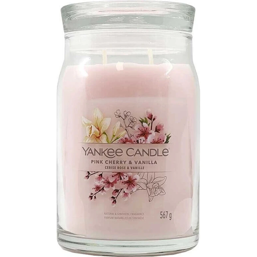Yankee Candle Signature велика свічка Pink Cherry & Vanilla 1×567 г, ароматична свічка: ціни та характеристики