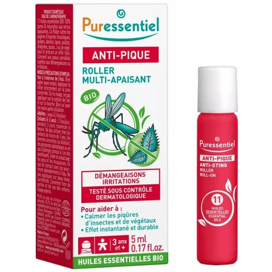 Шариковый репеллент Puressentiel Anti-Pick Multi-Soothing Roller с 11 эфирными маслами, 5 мл: цены и характеристики