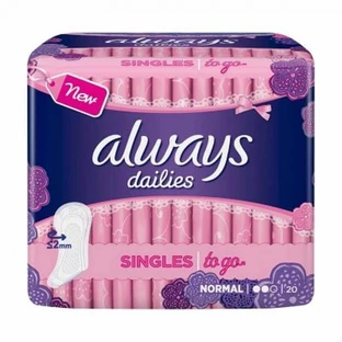 Одноразові поглинаючі серветки Always Dailies Always Dailies, 20 штук, P&G