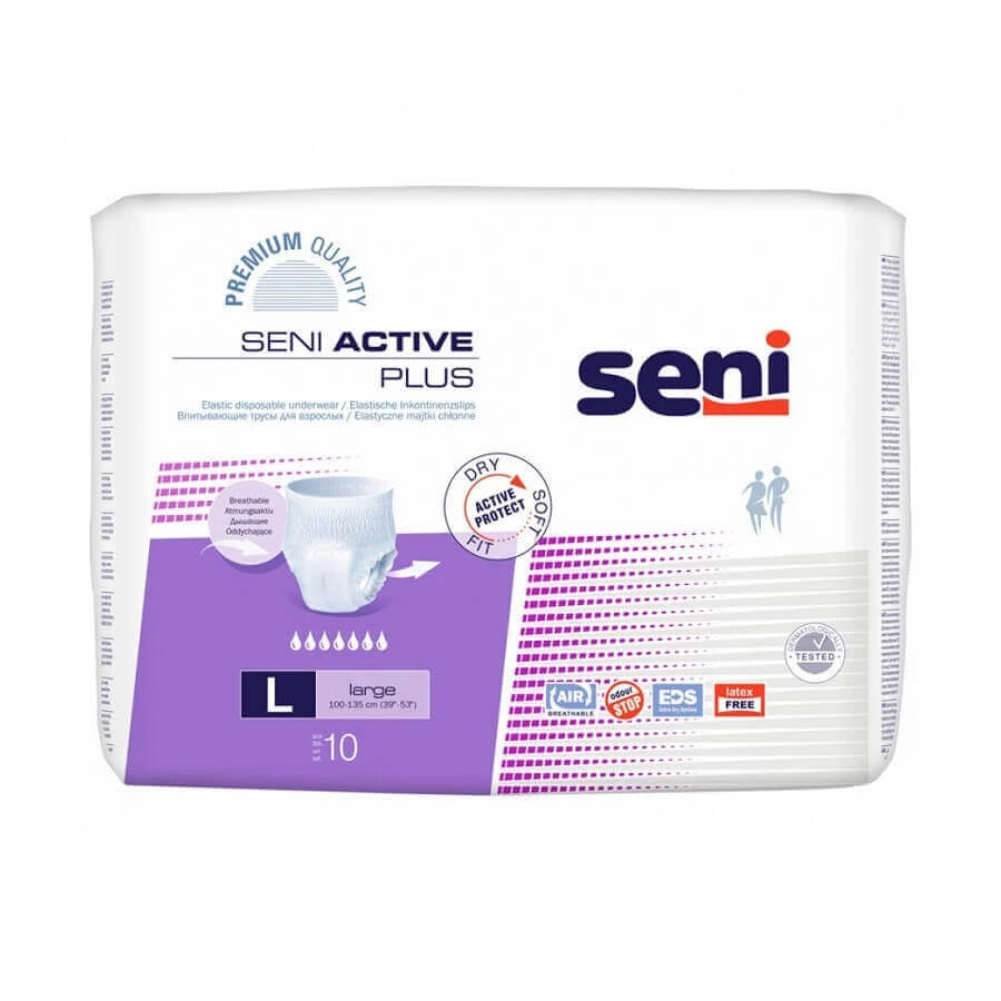 Підгузки для дорослих, великі, 10 шт, Seni Active Plus: ціни та характеристики