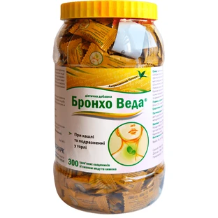 Бронхо Веда травяные леденцы со вкусом меда и лимона леденцы банка №300