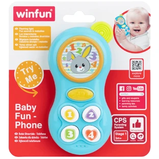 Дитячий телефон, синій, +3 місяці, Winfun