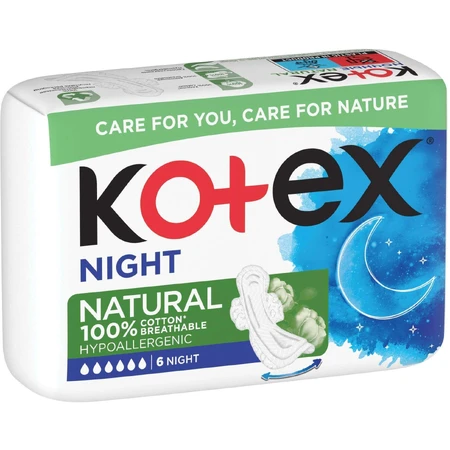 Kotex® Natural Night 6 шт: цены и характеристики