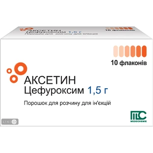 Аксетин пор. д/п ин. р-ра 1,5 г фл. №10