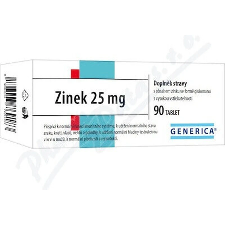 GENERICA Цинк 25 мг 1×90 таблеток, дієтична добавка: ціни та характеристики