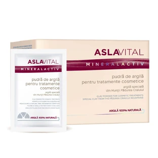 Глиняный порошок для косметических процедур Aslavital Mineralactiv, 10 пакетиков x 20 г, Farmec
