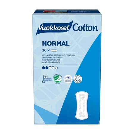 Vuokkoset Cotton, гигиенические прокладки, Normal, 26 шт.: цены и характеристики