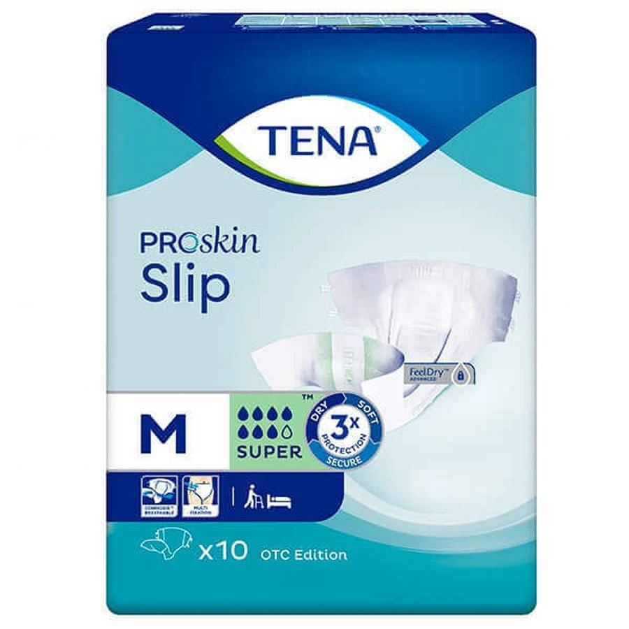 Подгузники для взрослых Tena Slip ProSkin Super M 10 шт: цены и характеристики