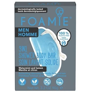Піна для душу Foamie 3в1, чоловічий догляд за обличчям, тілом та волоссям 90 г