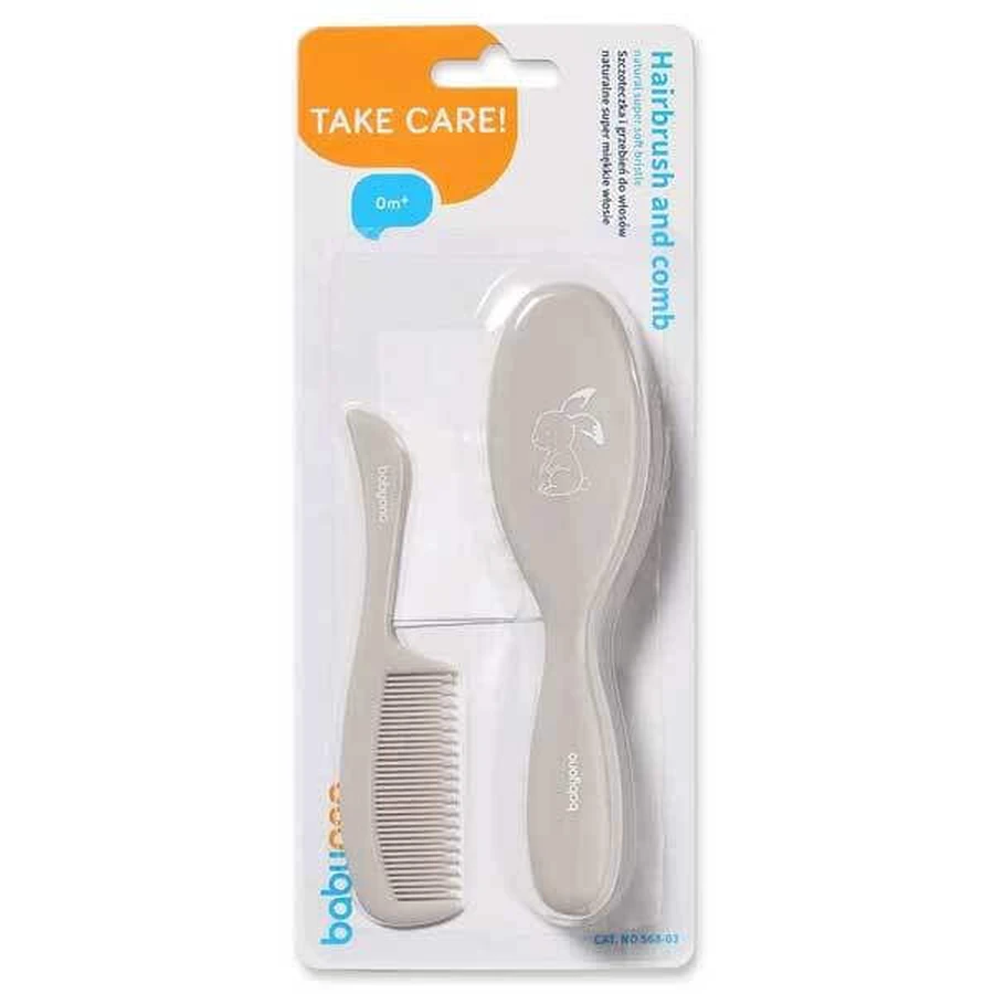 BabyOno, щіточка для воску з суперм'яким натуральним воском і гребінцем, від народження, 568/03, сіра: ціни та характеристики