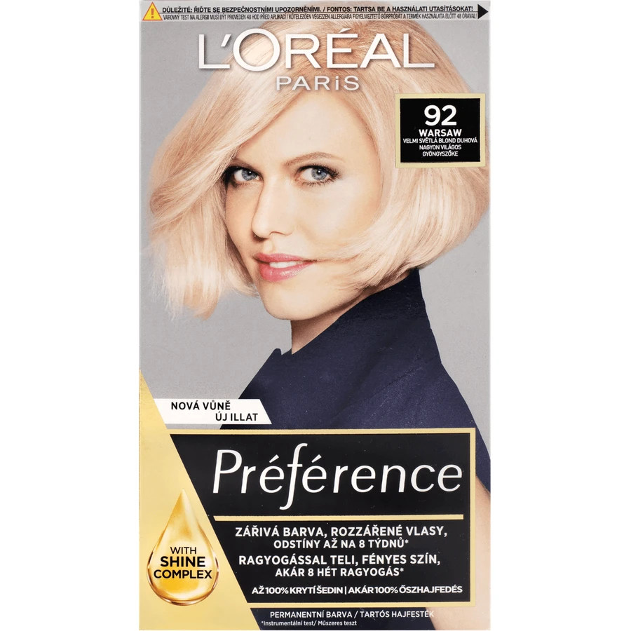 Фарба для волосся L'Oréal Paris Féria Préférence Відтінок: 92 Переливчастий блонд: ціни та характеристики