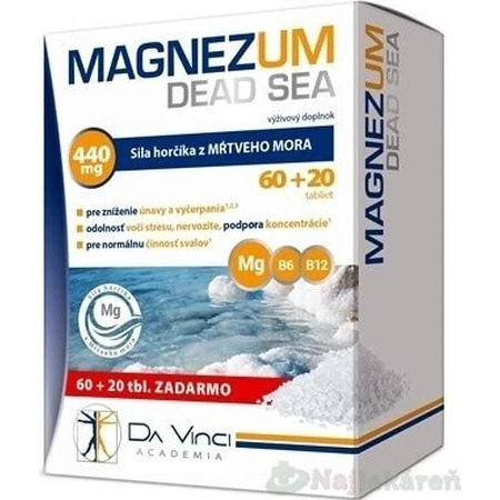 MAGNEZUM DEAD SEA - DA VINCI 1×80 табл, пищевая добавка: цены и характеристики