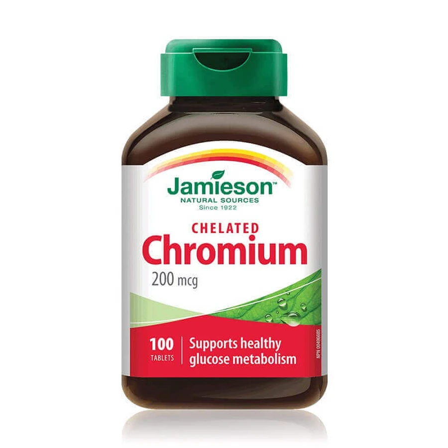 Хелат хрому 200 мкгJamieson Chromium Chelate, 100 таблеток: ціни та характеристики