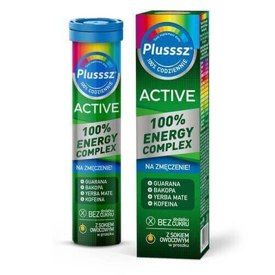 Энергетический комплекс Plusssz Active 100%, 20 шипучих таблеток: цены и характеристики