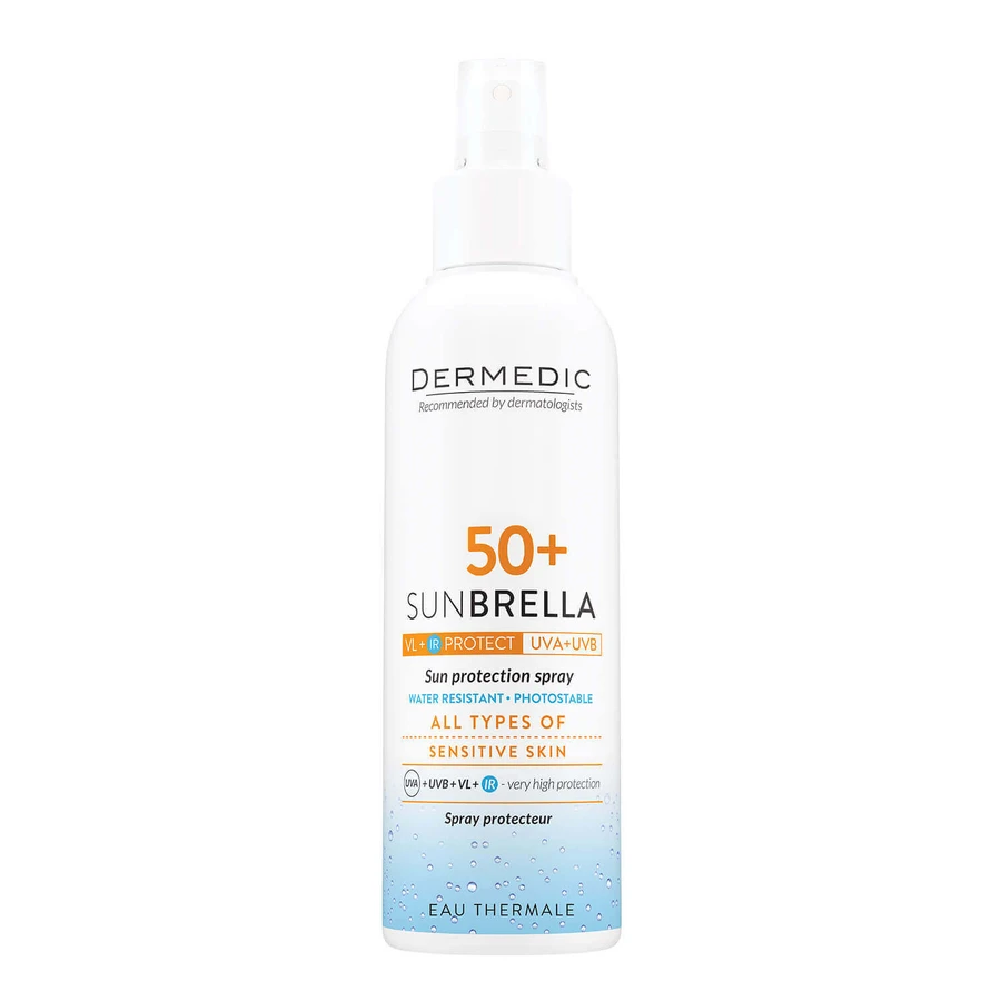 Dermedic Sunbrella, защитный спрей, SPF 50+, 150 мл ДЕФЕКТИРОВАННАЯ УПАКОВКА: цены и характеристики