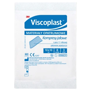 Салфетки ЗМ Viscoplast медицинские марлевые, стерильные,17 нитей, 8 слоев, 10x10 см, 1 упаковка (3 штуки)