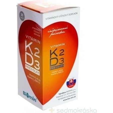 Biomin ВИТАМИН K2 D3 ПРЕМИУМ 2000 МЕД. 1х30 капс, пищевая добавка: цены и характеристики