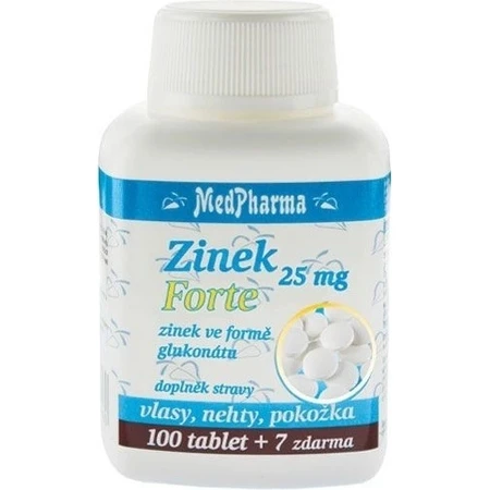 MedPharma ZINOC 25 mg Forte 1×107 тбл, (цинк у формі глюконату): ціни та характеристики