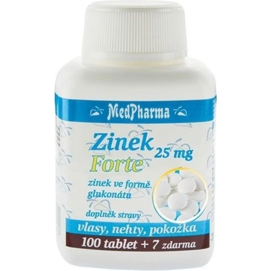 MedPharma ZINOC 25 mg Forte 1×107 тбл, (цинк у формі глюконату): ціни та характеристики