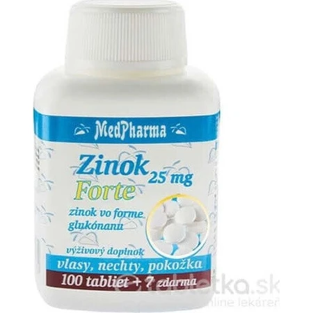 MedPharma ZINOC 25 mg Forte 1×107 тбл, (цинк у формі глюконату): ціни та характеристики