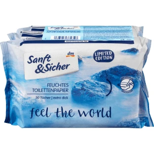 Sanft&Sicher Вологі туалетні серветки Feel the World, 150 шт.