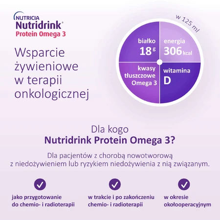 Ентеральне харчування Nutridrink Protein Omega 3 зі смаком манго та персика, 4 х 125 мл: ціни та характеристики