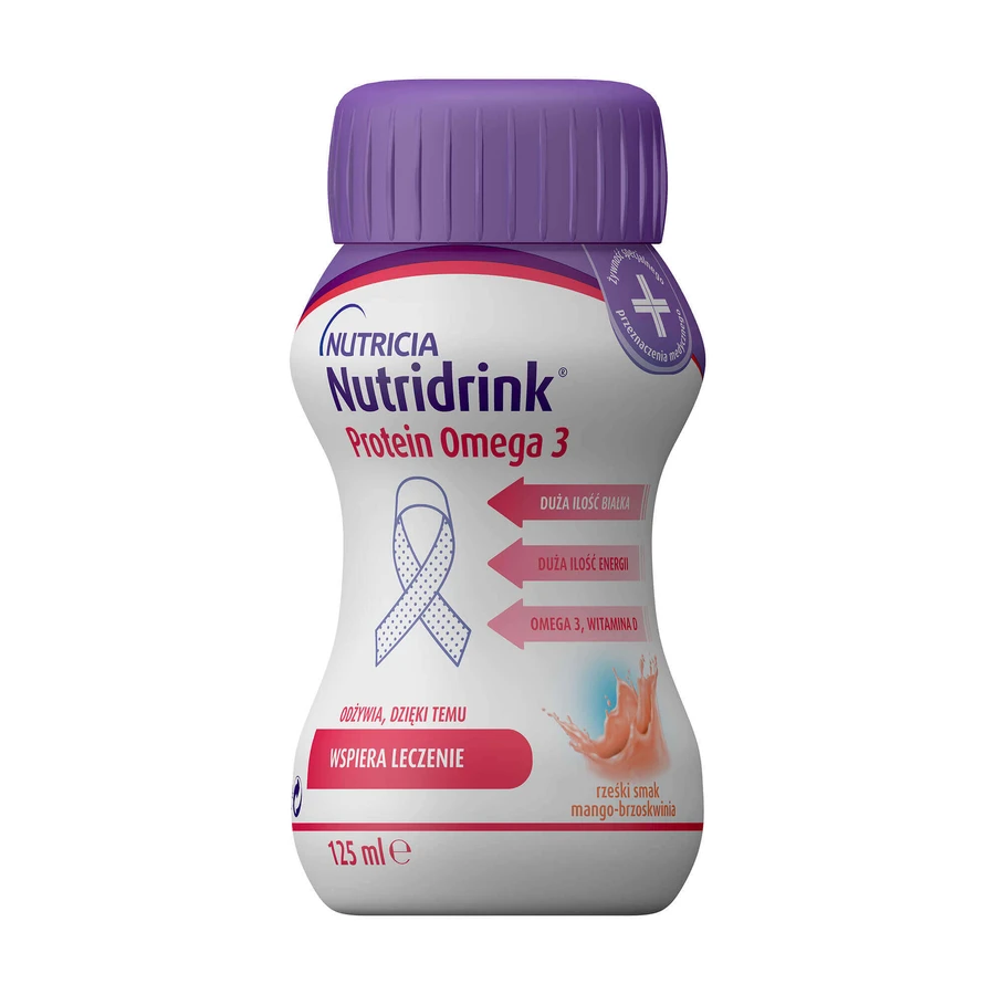 Ентеральне харчування Nutridrink Protein Omega 3 зі смаком манго та персика, 4 х 125 мл: ціни та характеристики