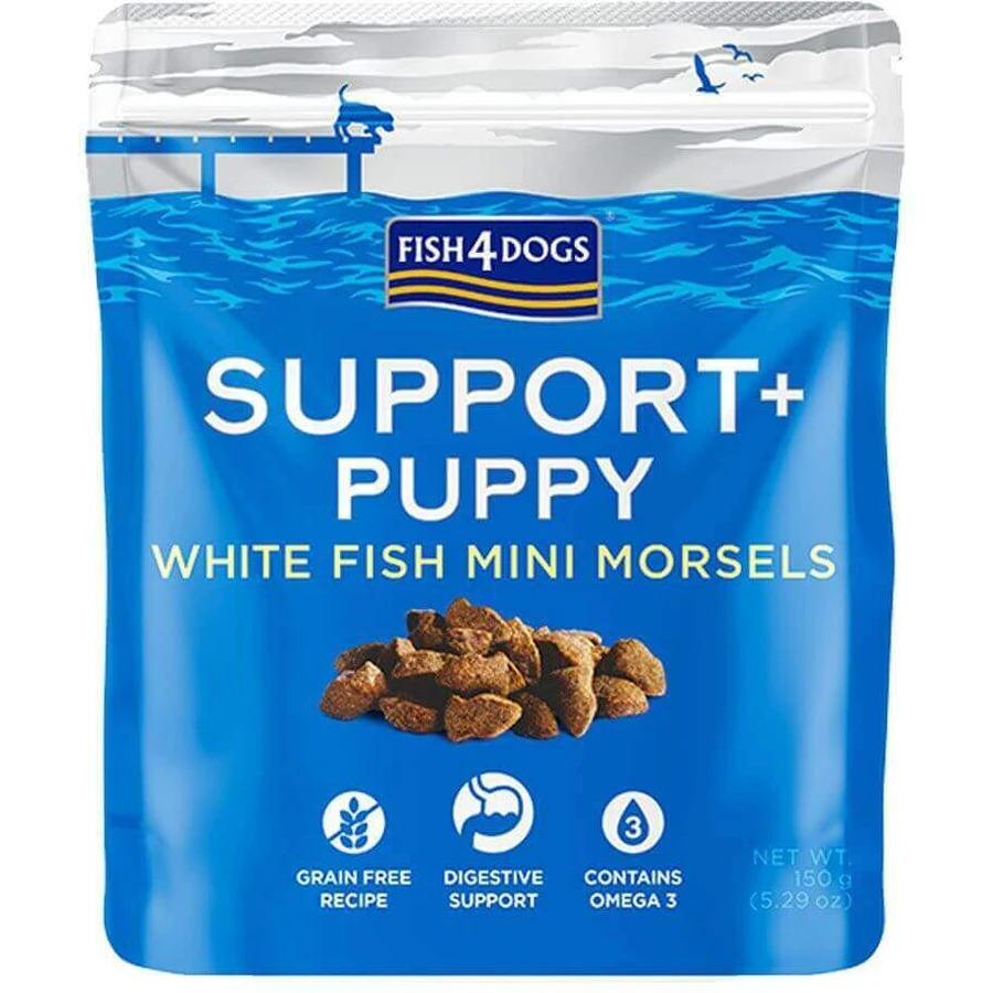 Fish4Dogs Ласощі для цуценят для підтримки травлення зі шматочками білої риби та пребіотиками 150 г: ціни та характеристики