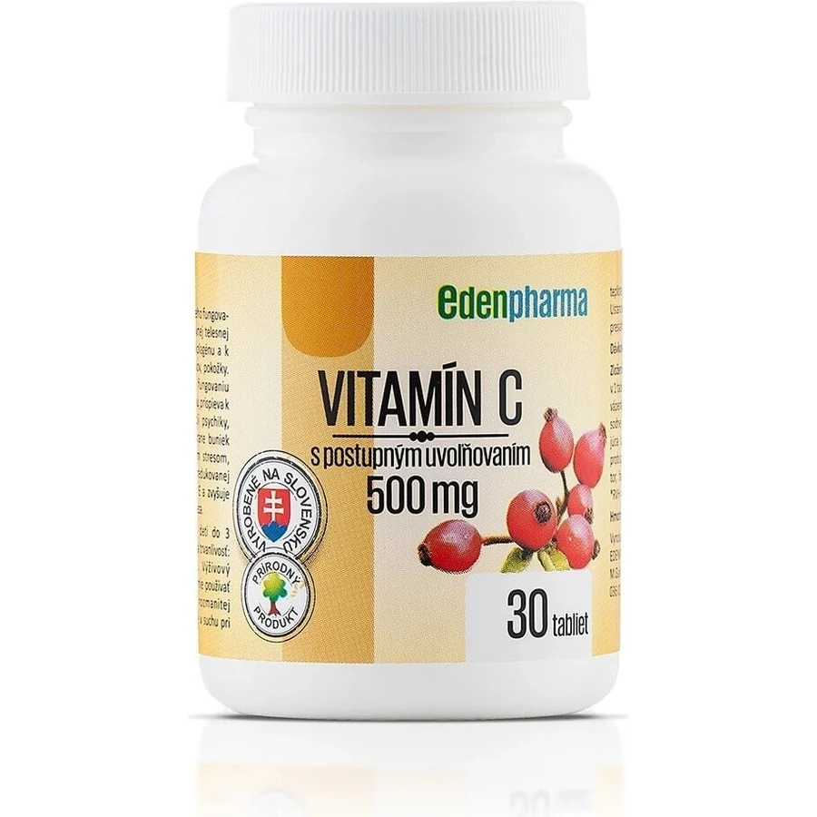 EDENPharma VITAMIN C 500 mg 1×30 tbl, вітамінний препарат: ціни та характеристики